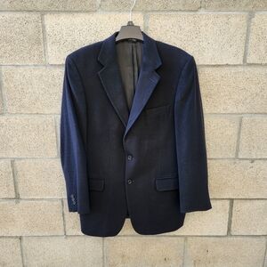 JEFFREY Scott 100% Cashmere Black Blazer Two Piece Mens Size 42L